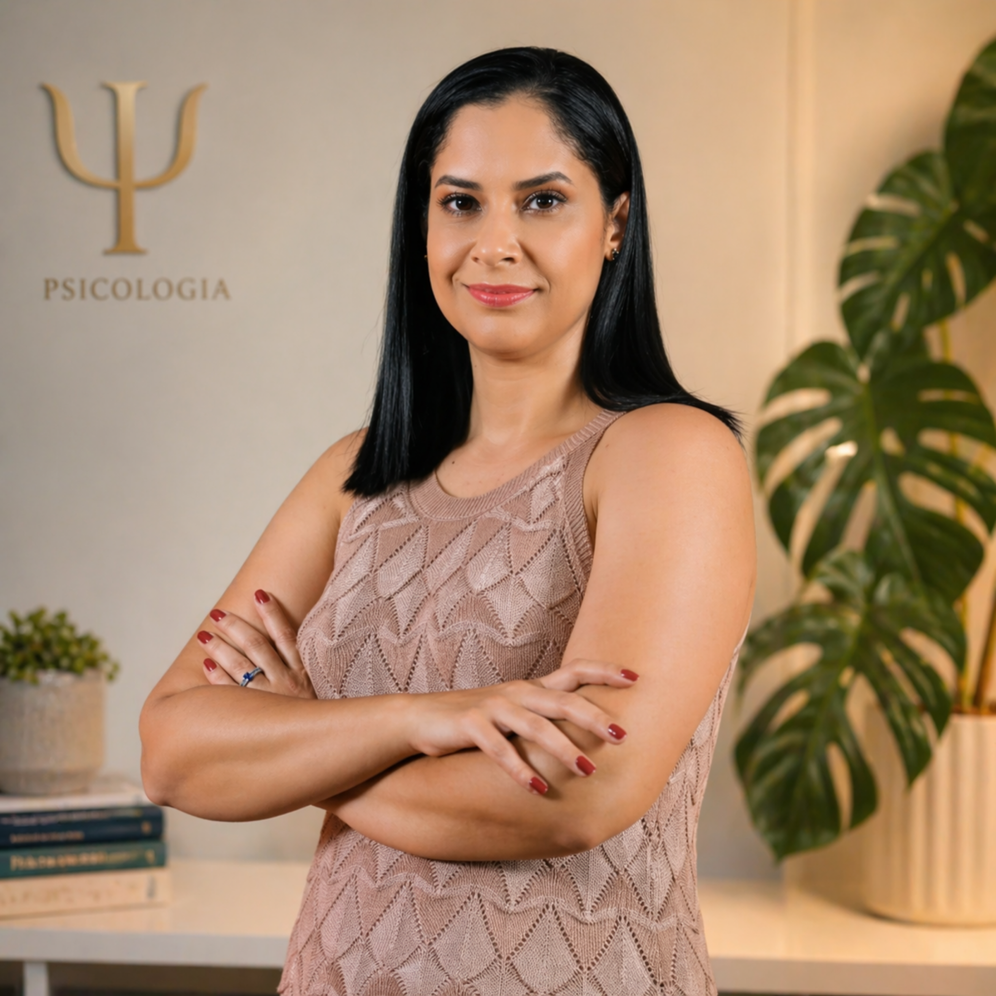 Retrato profissional da psicóloga Angélica Araújo